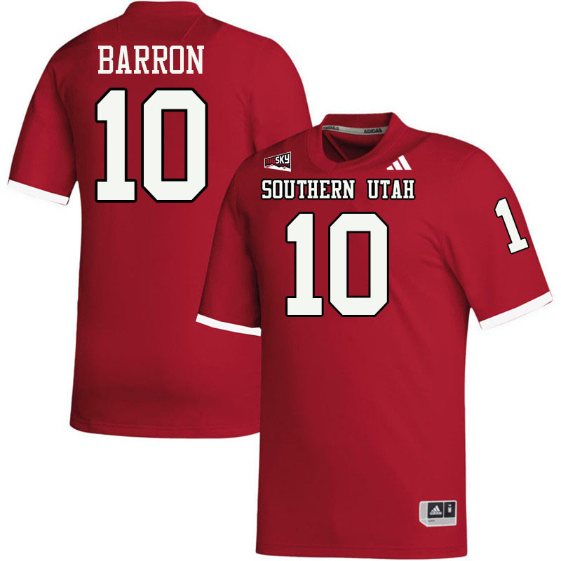 Southern Utah Thunderbirds #10 Bronson Barron College Football Jerseys,Uniforms Stitched-Red
